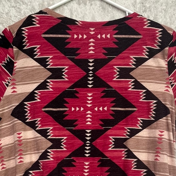 Lauren Ralph Lauren Aztec Top Front Waist Tie Top Sleeve Sz 2X Southwestern - Picture 11 of 14